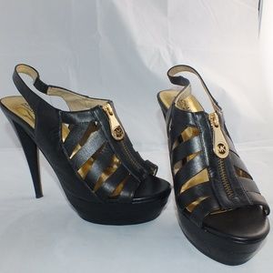 Michael Kors JamesPort Leather High Heel Sling 8.5